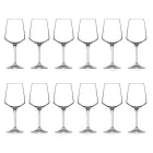 Juego de 12 copas de vino minimalistas de cristal ecológico rojo o blanco - Etera Viadurini