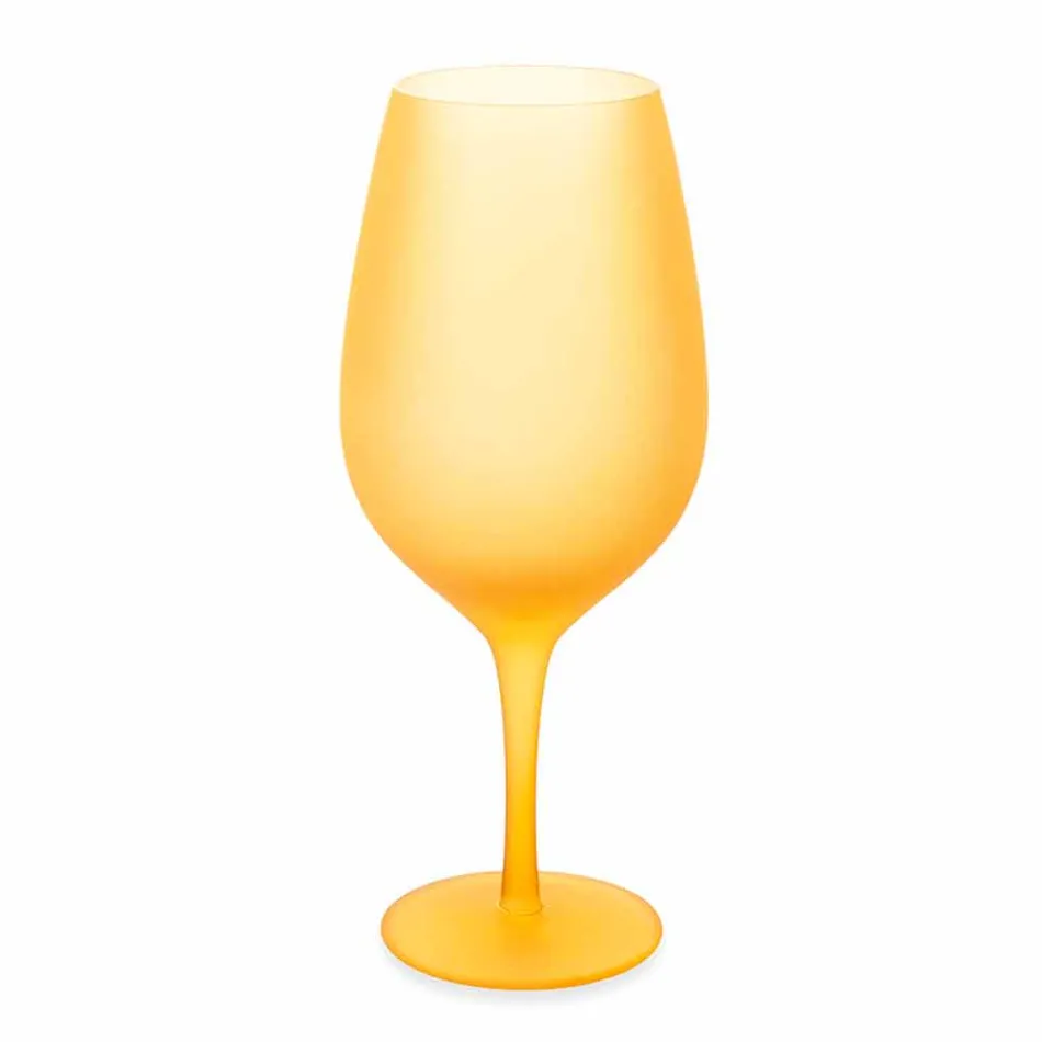 Juego de copa de vino tinto o blanco en vidrio coloreado, 12 piezas - Borde Viadurini