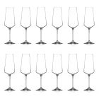 Juego de Flauta de Vino en Cristal Minimal Ecológico 12 Piezas - Etera Viadurini