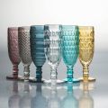 Juego de Copa Flauta en Vidrio de Colores y Diferentes Decoraciones 12 Piezas - Mixta