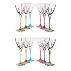 Juego de copas de vino de cristal, color ecológico o transparente, 12 piezas - Amalgama Viadurini