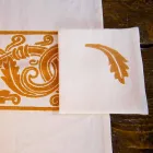 Servicio de desayuno artesanal italiano Estampado a mano en telas antiguas - Marcas Viadurini