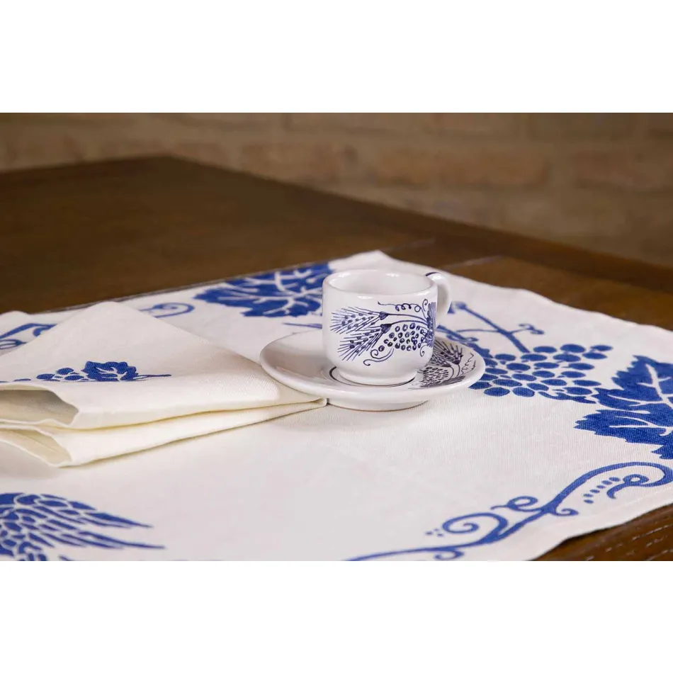 Servicio de desayuno artesanal italiano Estampado a mano en telas antiguas - Marcas Viadurini