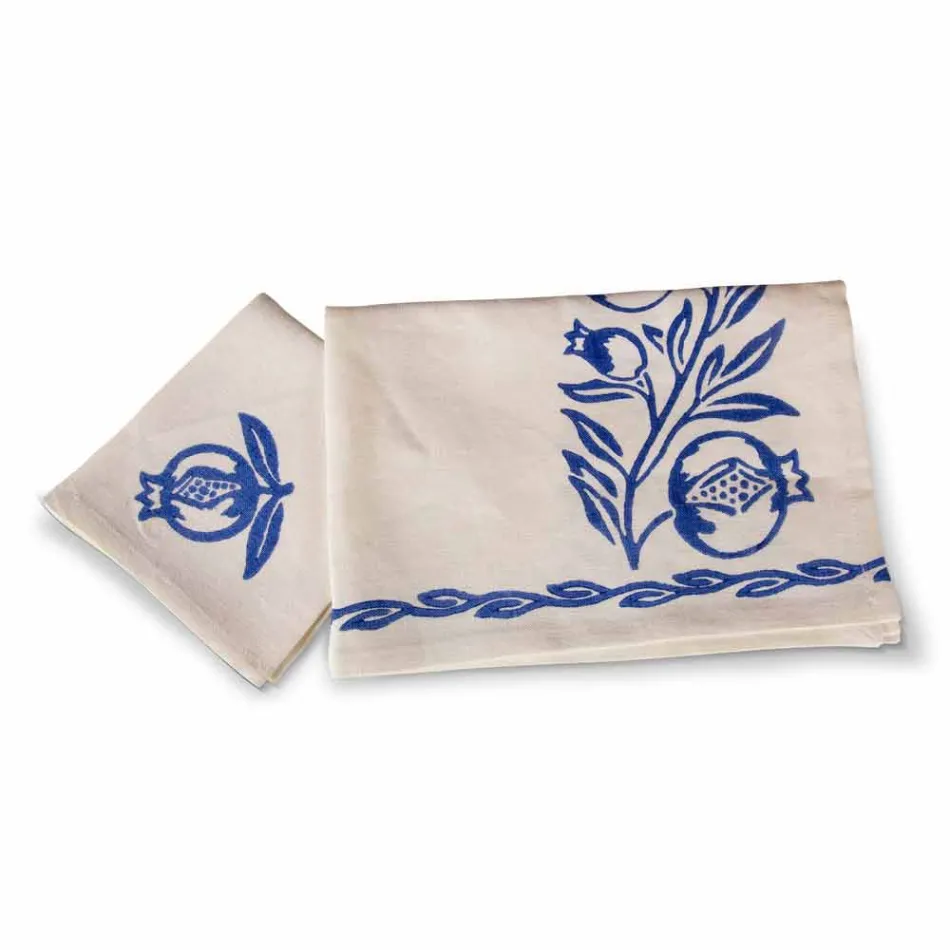 Servicio de desayuno artesanal italiano Estampado a mano en telas antiguas - Marcas Viadurini