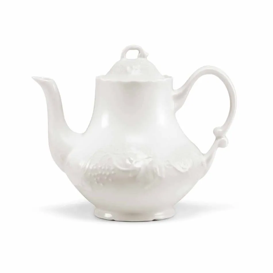 Servicio Completo de Desayuno 22 Piezas en Porcelana Blanca - Gimignano Viadurini