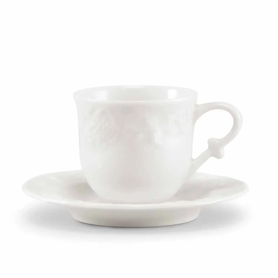 Servicio Completo de Desayuno 22 Piezas en Porcelana Blanca - Gimignano Viadurini