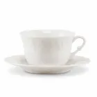 Servicio Completo de Desayuno 22 Piezas en Porcelana Blanca - Gimignano Viadurini