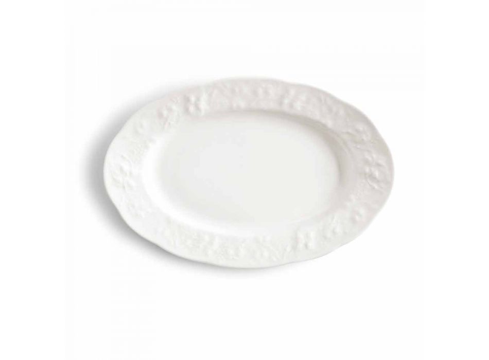 Servicio Completo de Desayuno 22 Piezas en Porcelana Blanca - Gimignano Viadurini