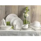 Servicio Completo de Desayuno 22 Piezas en Porcelana Blanca - Gimignano Viadurini