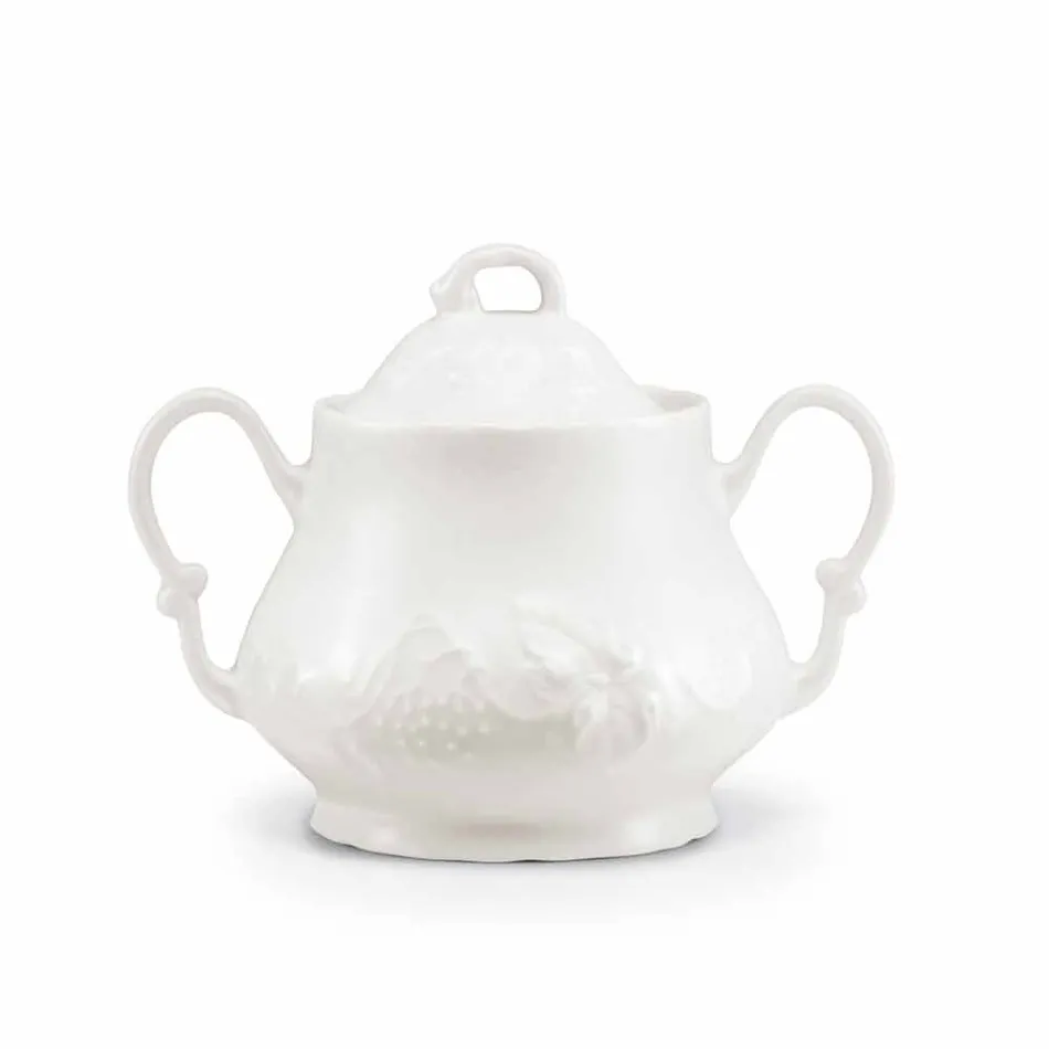 Servicio Completo de Desayuno 22 Piezas en Porcelana Blanca - Gimignano Viadurini