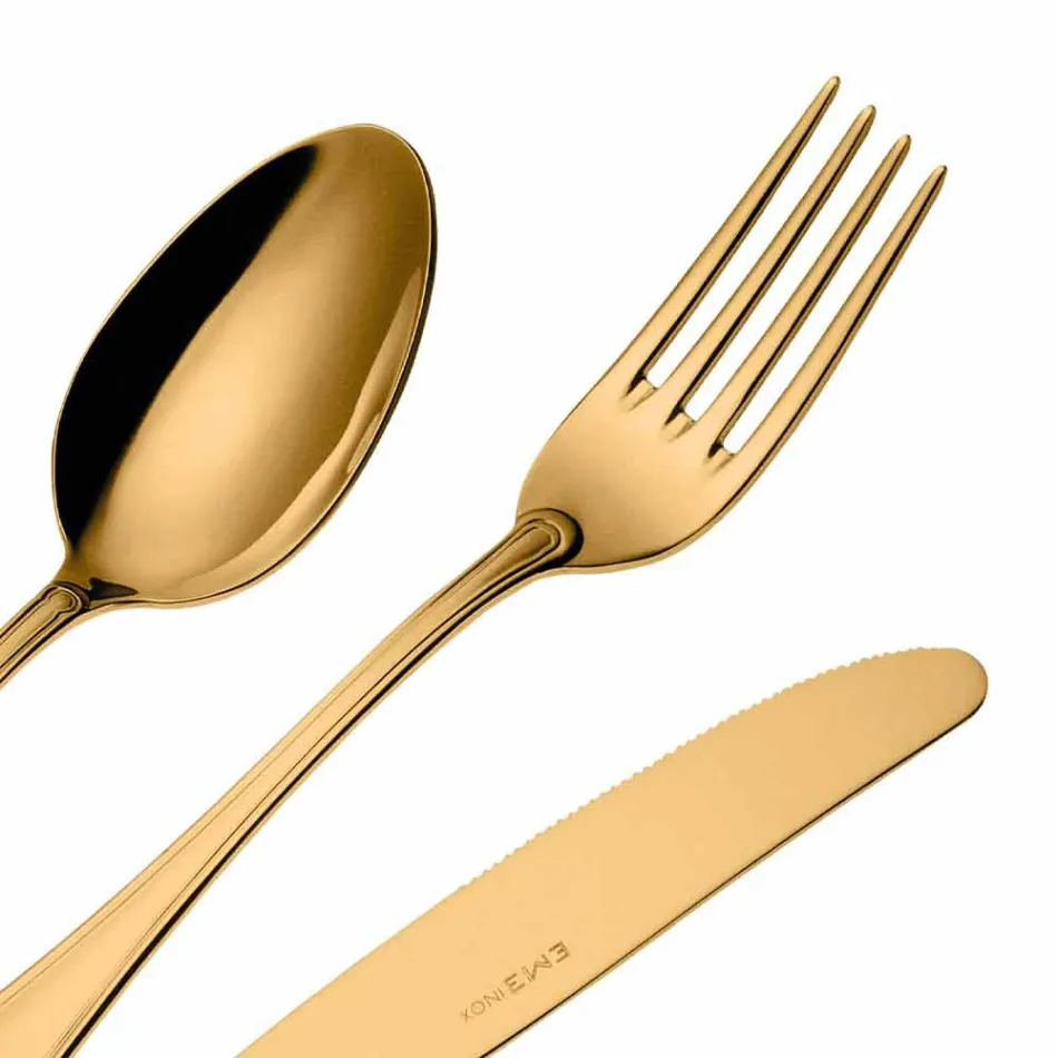 Juego completo de cubiertos de acero inoxidable de diseño de lujo de 24 piezas - Boss Viadurini