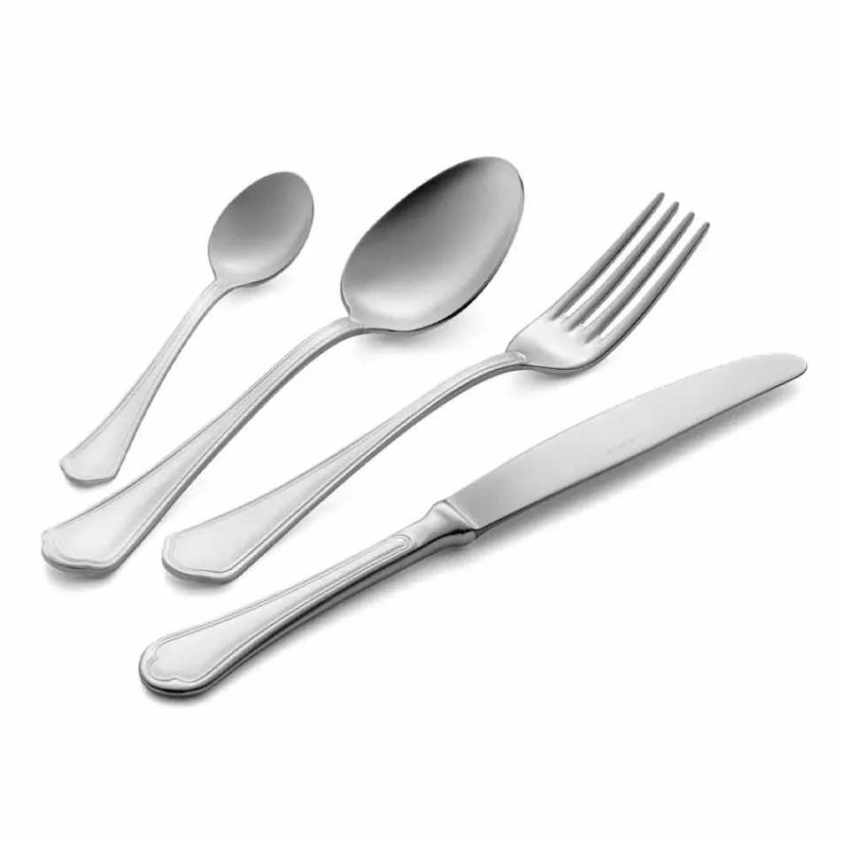 Juego completo de cubiertos de acero inoxidable de diseño de lujo de 24 piezas - Boss Viadurini