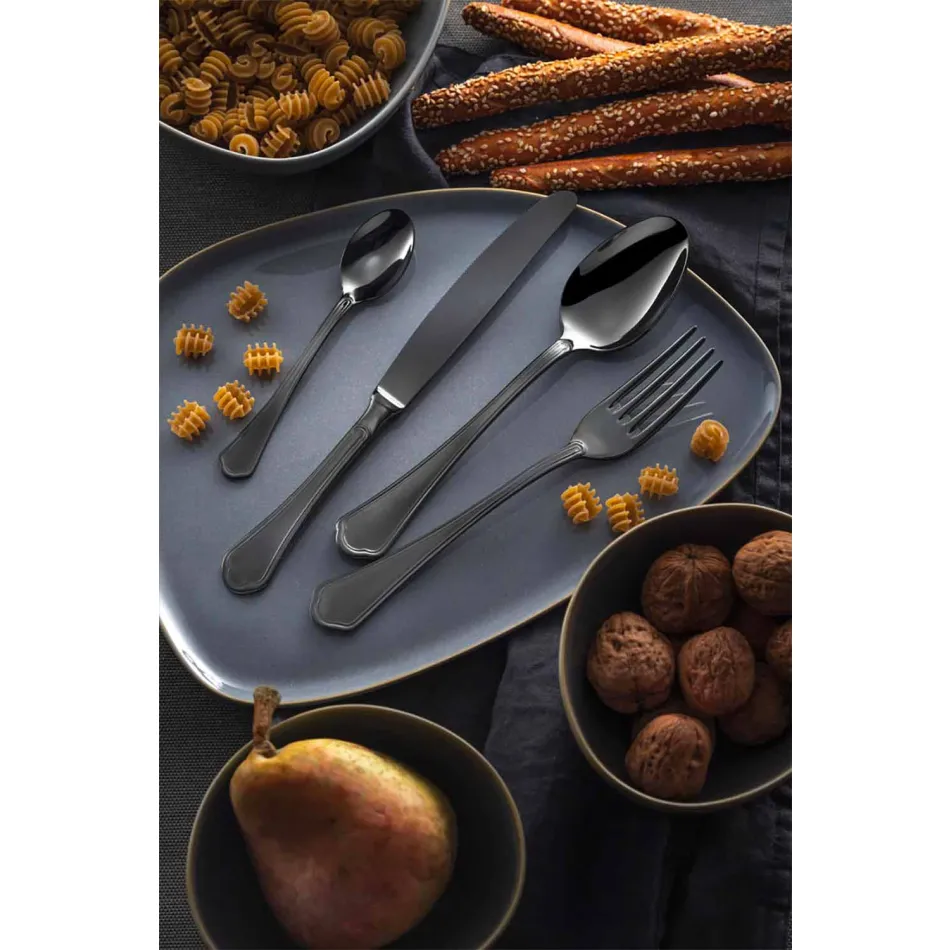 Juego completo de cubiertos de acero inoxidable de diseño de lujo de 24 piezas - Boss Viadurini