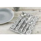 Cubiertos de servicio completo en acero negro Diseño moderno 24 piezas - Calamo Viadurini