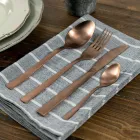 Juego completo de cubiertos en acero negro o diseño de cobre 24 piezas - Fayette Viadurini