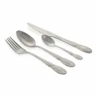 Cubiertos de servicio completo en diseño de acero satinado 24 piezas - Fantasiapos1 Viadurini