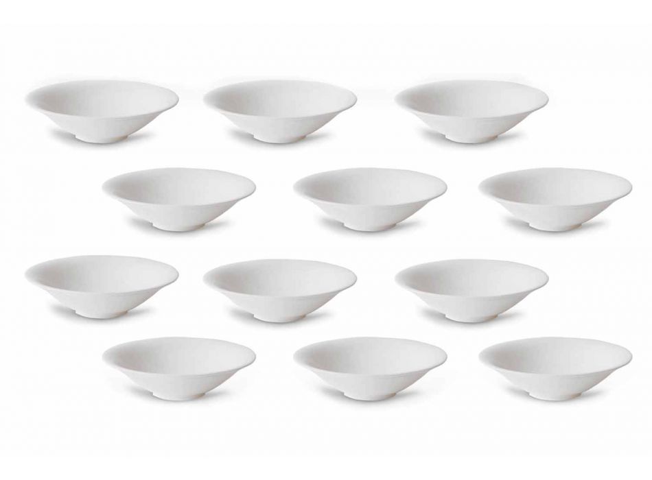 Servicio de Vasos de Fruta Blanca o Helado 12 Piezas de Elegante Diseño - Doriana Viadurini