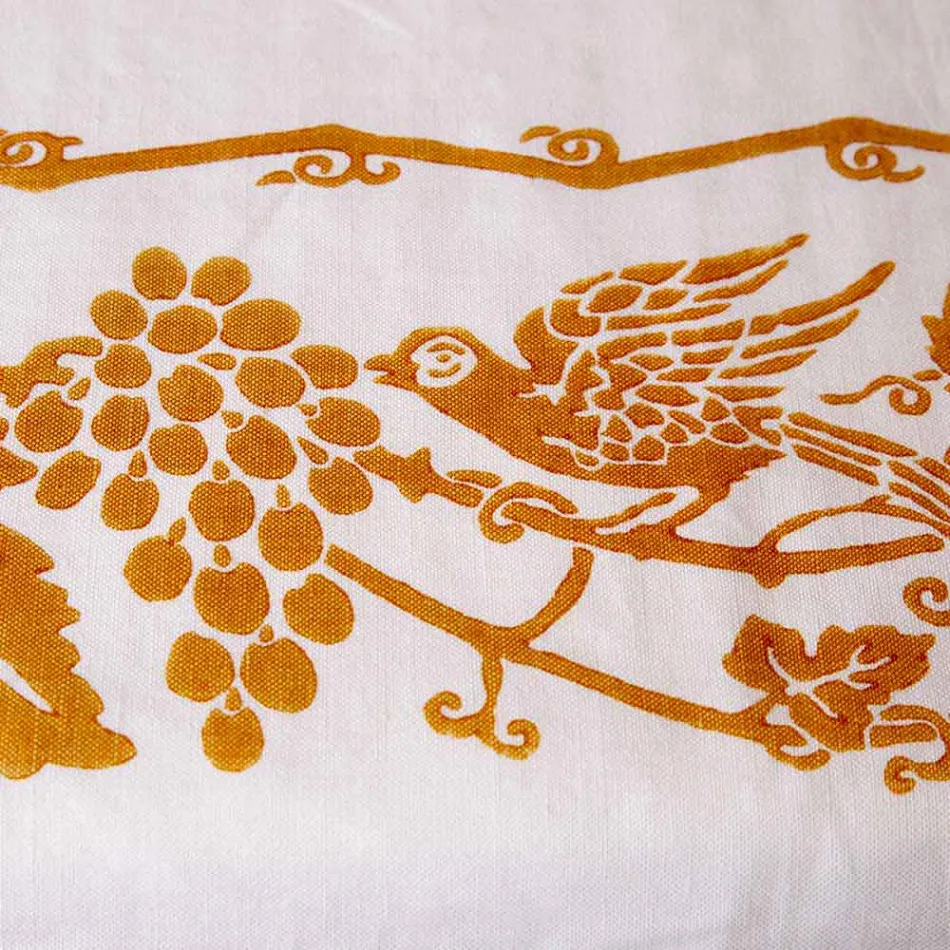 Servicio de desayuno de lino con una sola pieza hecha a mano - Marcas Viadurini