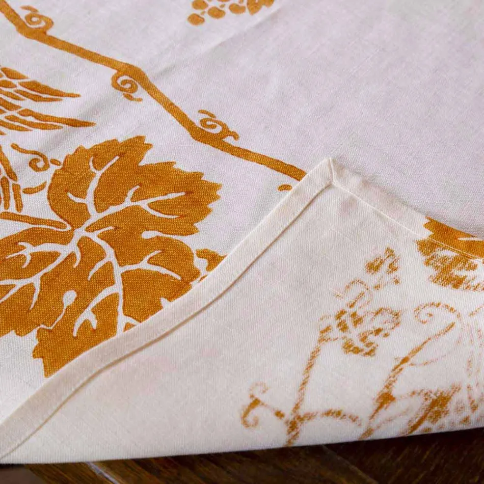 Servicio de desayuno de lino con una sola pieza hecha a mano - Marcas Viadurini