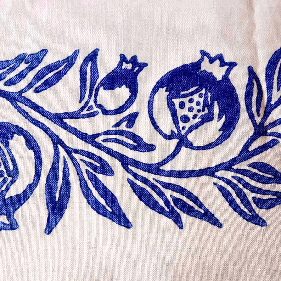 Servicio de desayuno de lino con una sola pieza hecha a mano - Marcas Viadurini