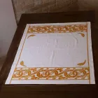 Servicio de desayuno de lino con una sola pieza hecha a mano - Marcas Viadurini