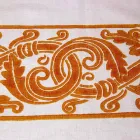 Servicio de desayuno de lino con una sola pieza hecha a mano - Marcas Viadurini