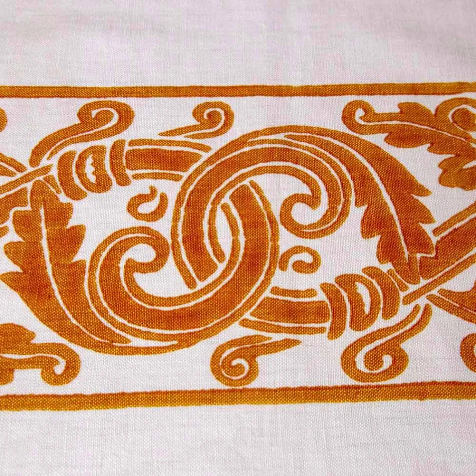 Servicio de desayuno de lino con una sola pieza hecha a mano - Marcas Viadurini