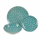 Servicio de mesa completo en porcelana de colores 18 piezas - Indonesia Viadurini
