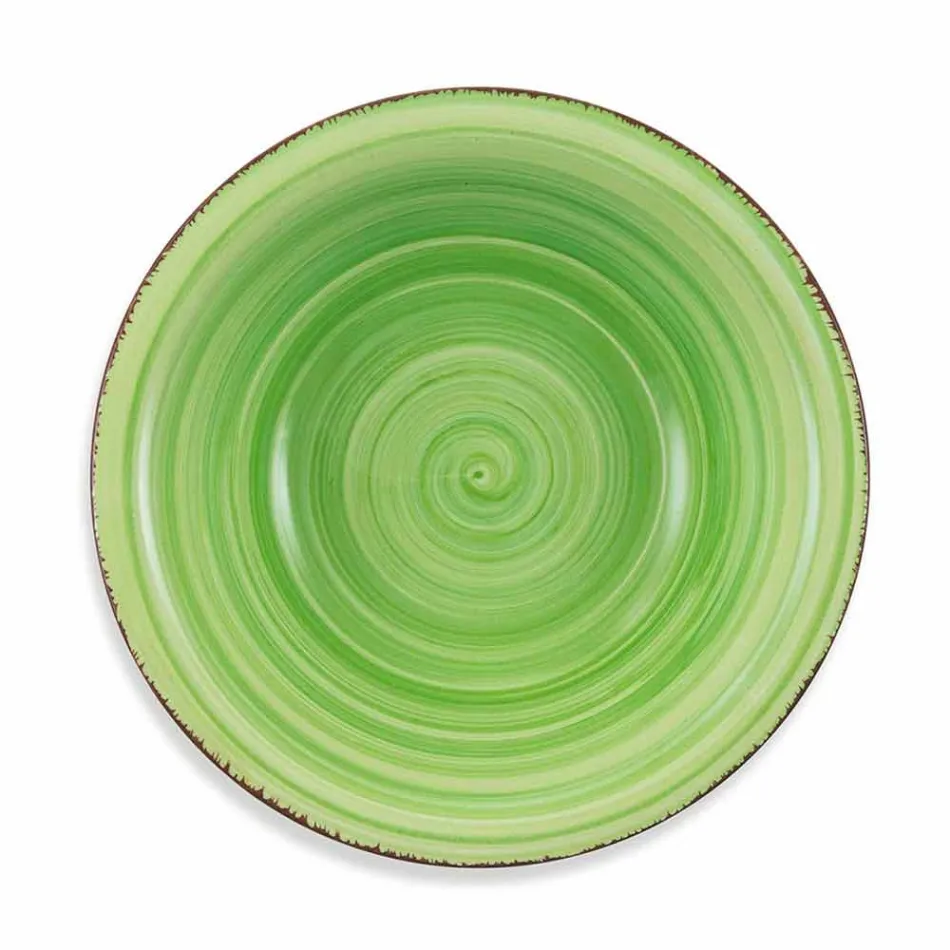 Vajilla con platos de colores 18 piezas en gres moderno - Abruzos Viadurini