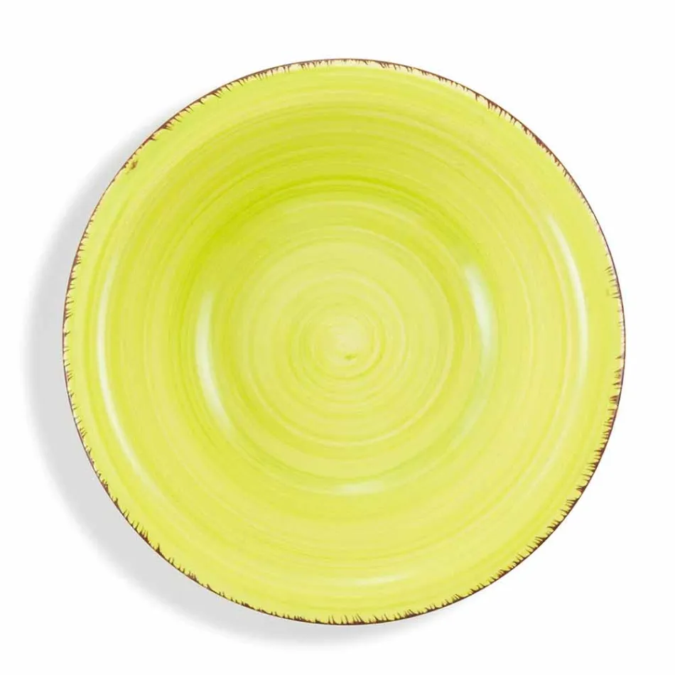 Vajilla con platos de colores 18 piezas en gres moderno - Abruzos Viadurini