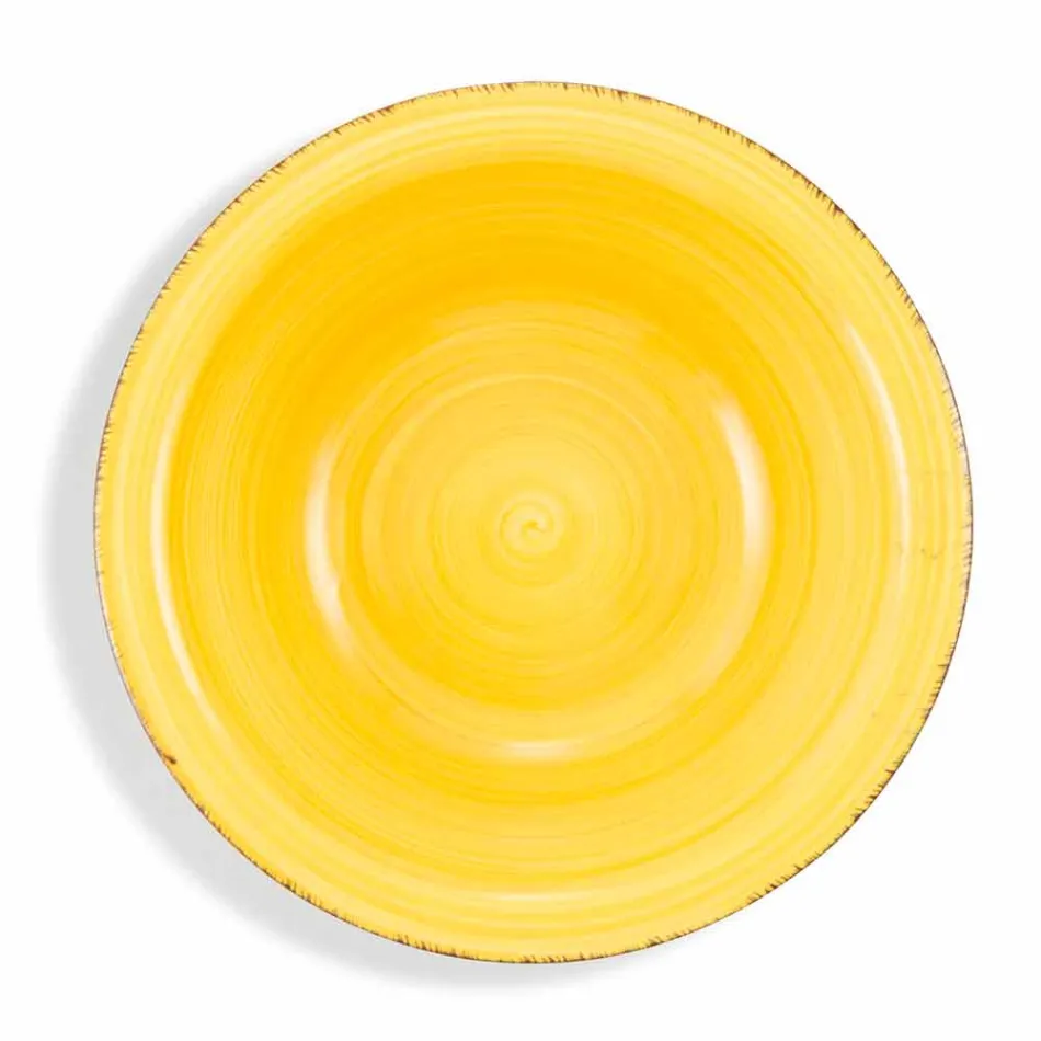 Vajilla con platos de colores 18 piezas en gres moderno - Abruzos Viadurini