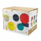 Vajilla con platos de colores 18 piezas en gres moderno - Abruzos Viadurini