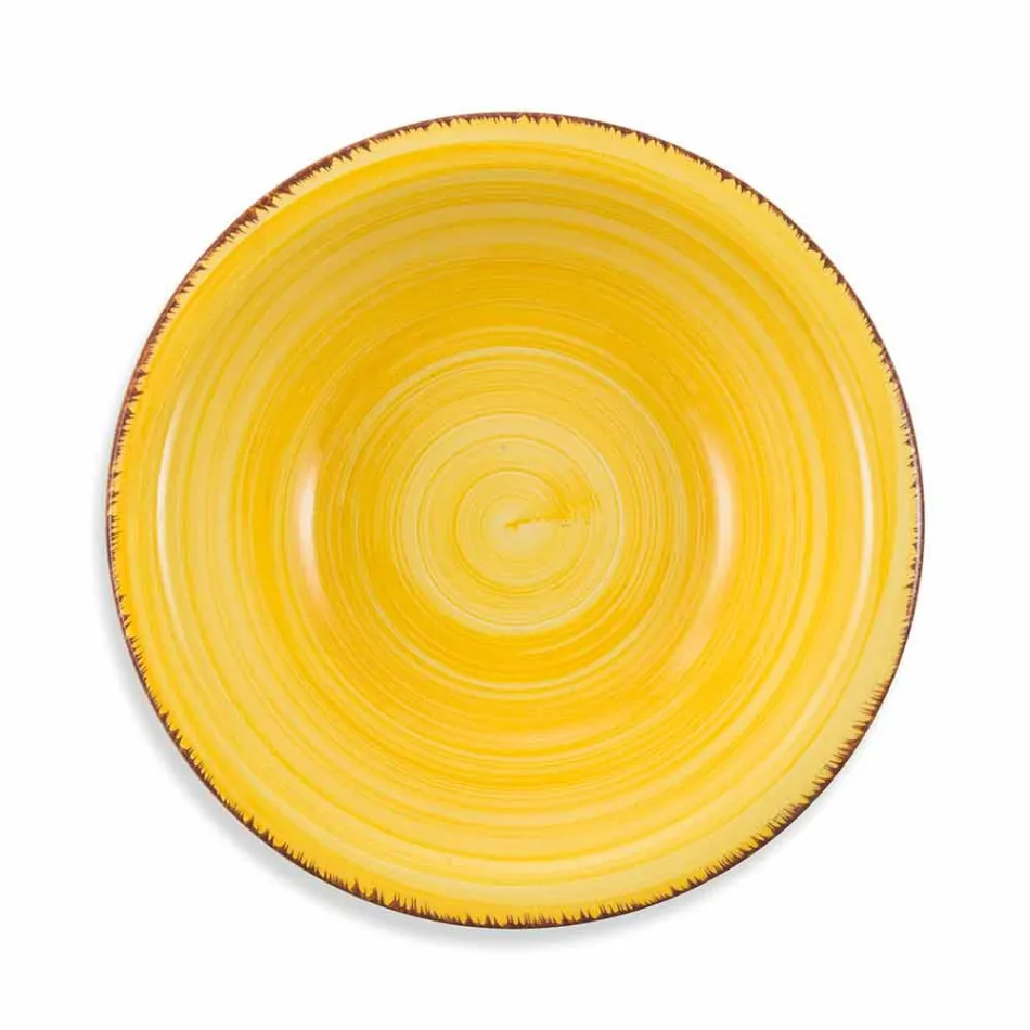 Vajilla con platos de colores 18 piezas en gres moderno - Abruzos Viadurini