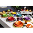 Vajilla con platos de colores 18 piezas en gres moderno - Abruzos Viadurini