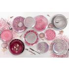 Servicio de mesa de porcelana coloreada y gres 18 piezas - Cyclamen Viadurini