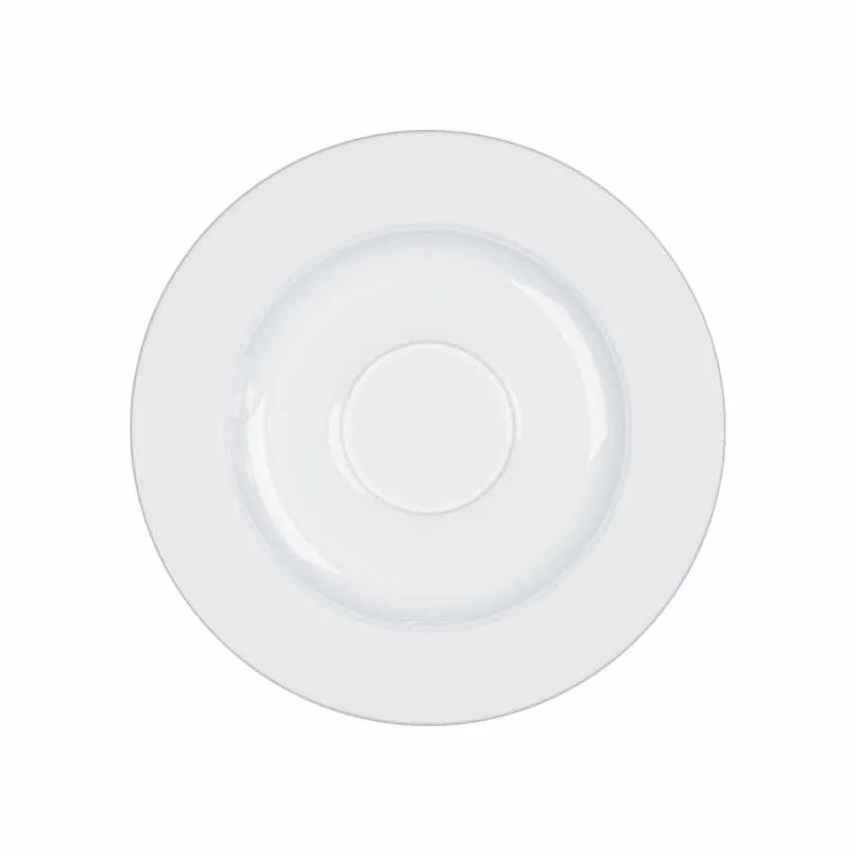 Juego de Té Completo de Diseño Moderno en Porcelana Blanca 14 Piezas - Telescopio Viadurini