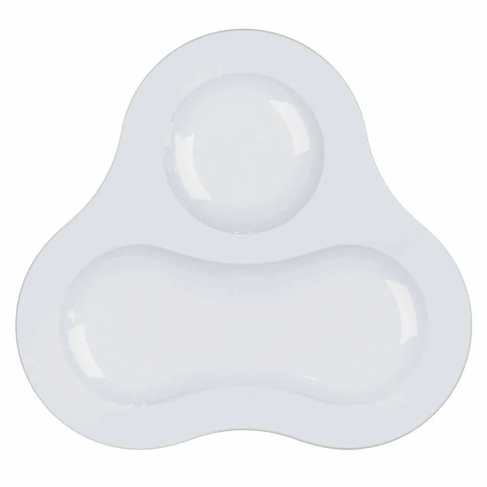 Juego de Té Completo de Diseño Moderno en Porcelana Blanca 14 Piezas - Telescopio Viadurini