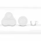 Juego de Té Completo de Diseño Moderno en Porcelana Blanca 14 Piezas - Telescopio Viadurini
