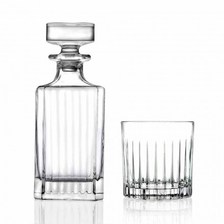 Juego de whisky decorado con cristal de diseño clásico 7 piezas - Senzatempo Viadurini