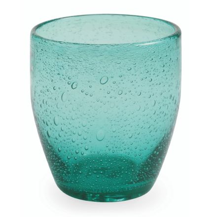Juego de 12 Vasos de Agua en Vidrio Soplado Coloreado - Guerrero Viadurini