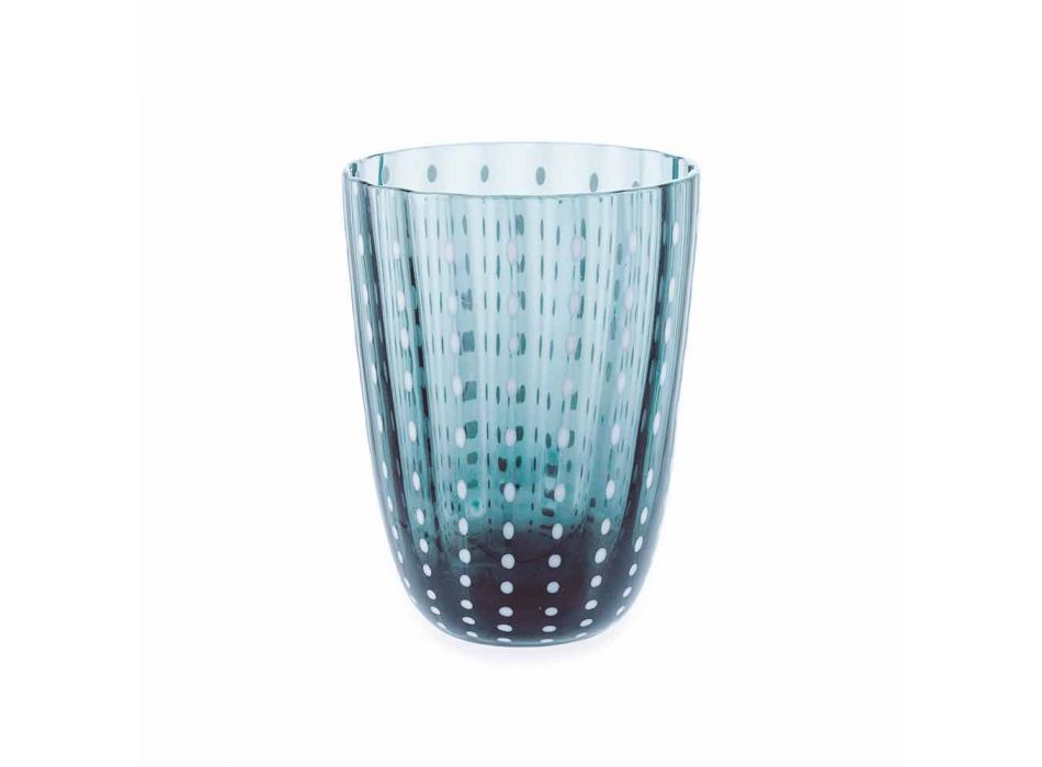 Conjunto de 6 vasos modernos de diseño de vidrio coloreado para agua - Botswana Viadurini
