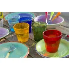 Juego de vasos de vidrio soplado de colores 12 piezas de agua - Abruzos Viadurini