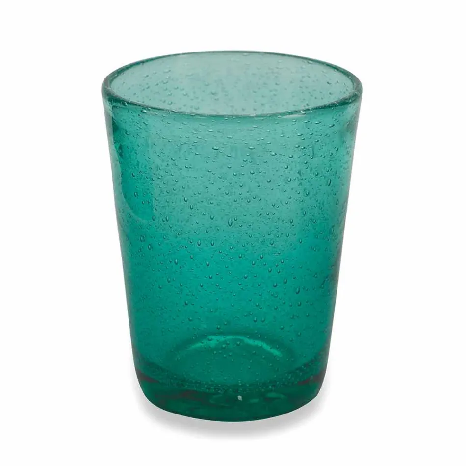 Set de 6 vasos de vidrio soplado de colores de Abruzzo - Agua Viadurini