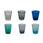 Set de 6 vasos de vidrio soplado de colores de Abruzzo - Agua Viadurini