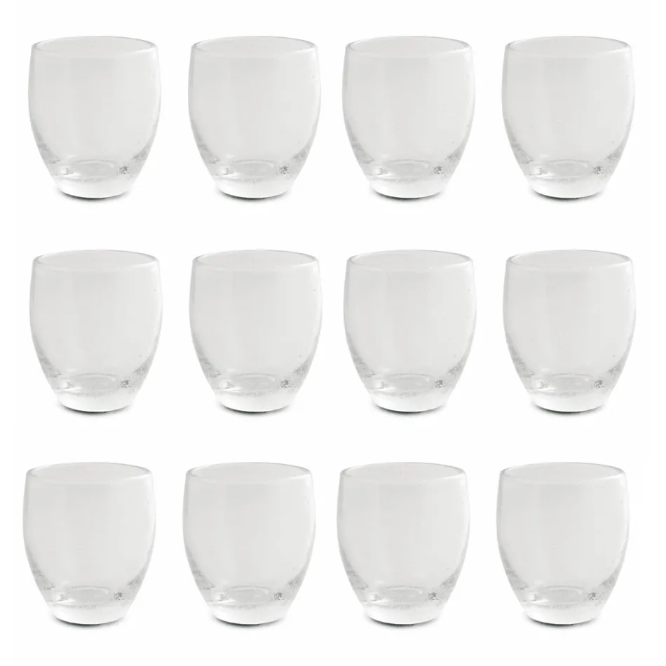 Juego de Vasos Vidrio Soplado Transparente 12 Piezas - Guerrero Viadurini
