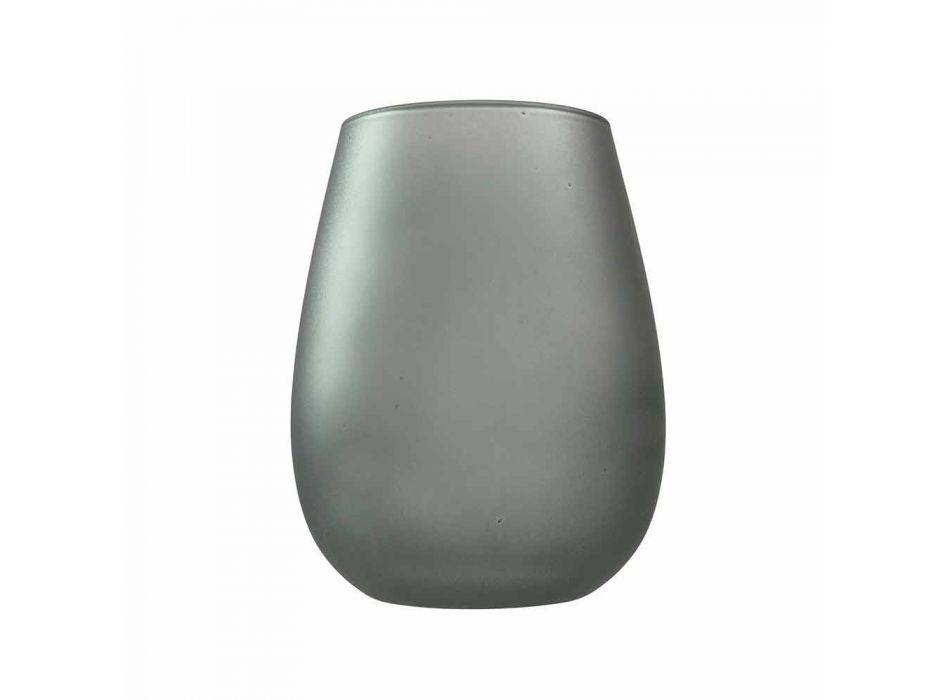 Juego de vasos de agua de vidrio coloreado moderno, 12 piezas - Borde Viadurini