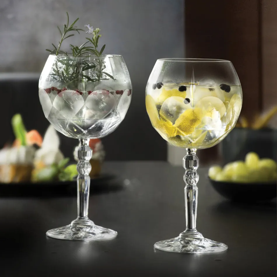 Servicio de Copa de Cóctel Gin Tonic en Eco Crystal 12 Pzas - Bromeo Viadurini