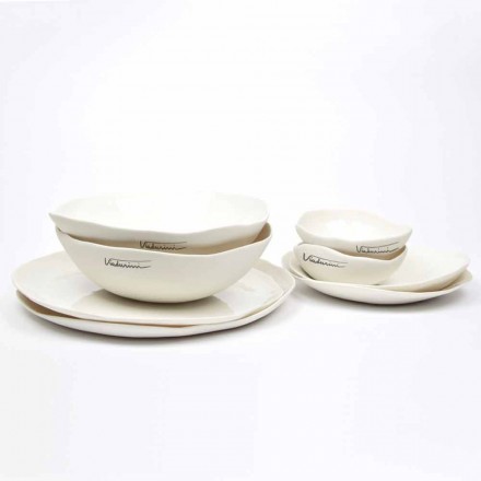 Servicio de vajilla de porcelana blanca de diseño de lujo de 24 piezas - Arciregale Viadurini