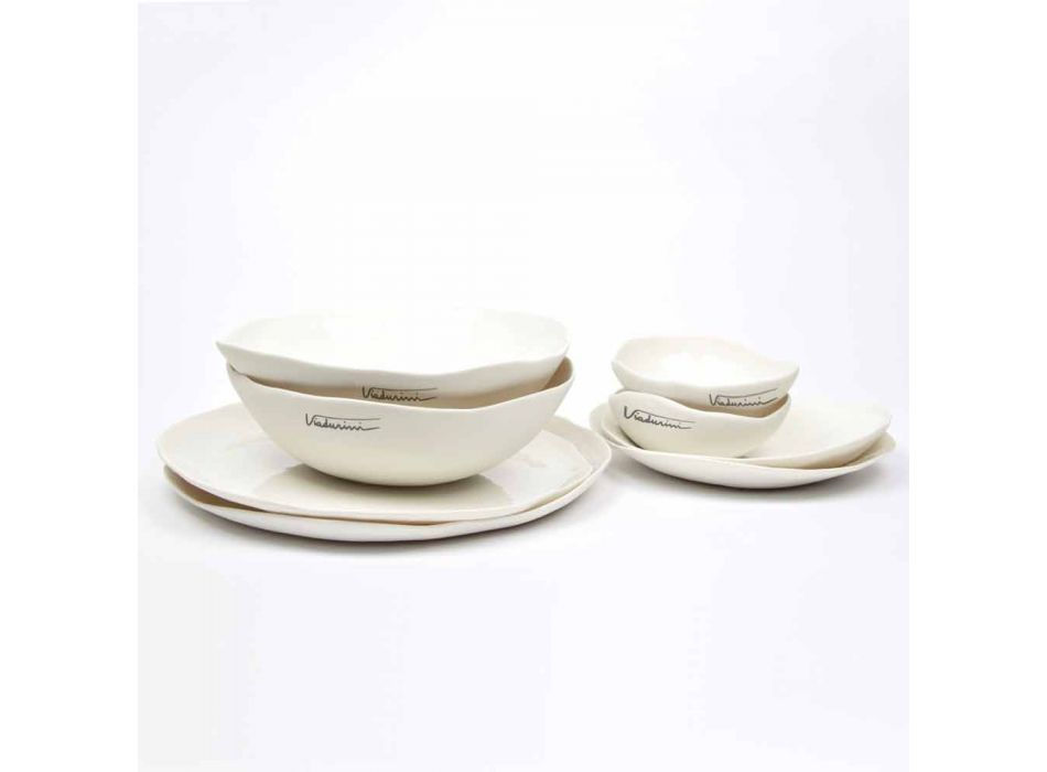 Servicio de vajilla de porcelana blanca de diseño de lujo de 24 piezas - Arciregale Viadurini