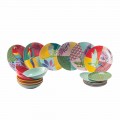 Servicio de vajilla de porcelana y gres de diseño coloreado de 18 piezas - Tropycale